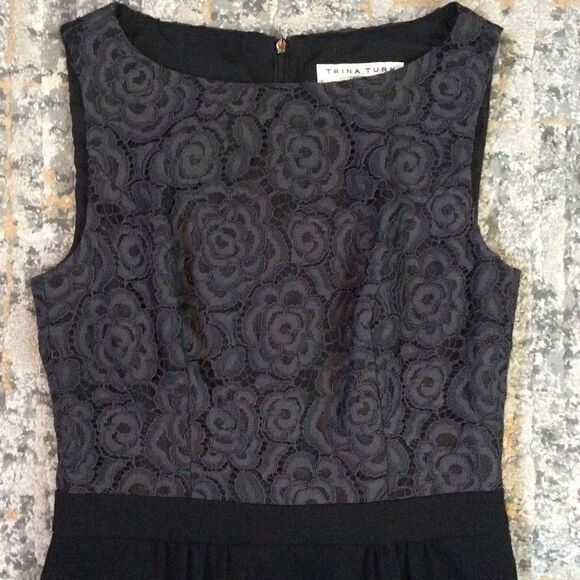TRINA TURK COCKTAIL DRESS WITH LACE DETAIL! EUC! - Picture 5 of 9